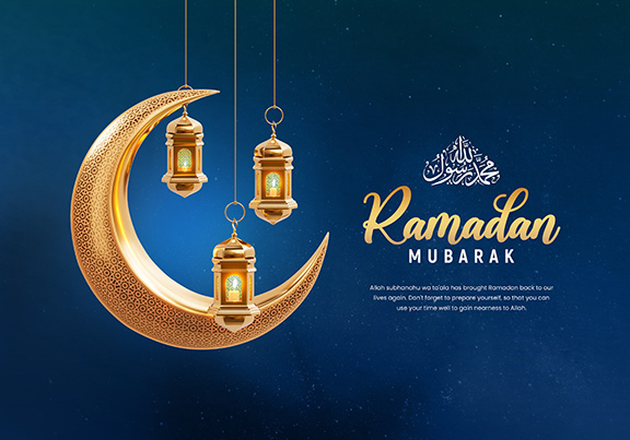 3d ramadan kareem social banner template with crescent and islam Grapic